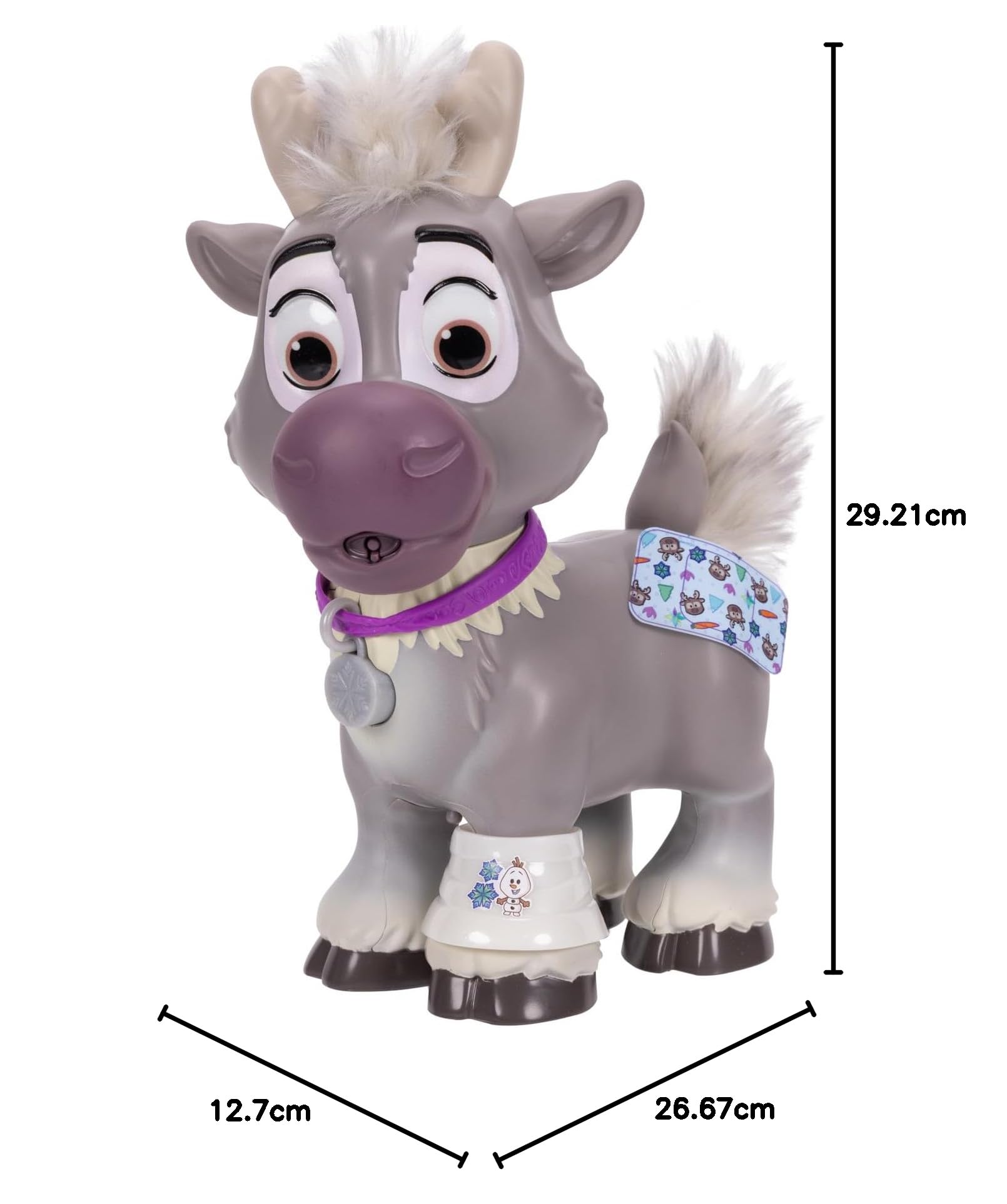 Disney Jakks Pacific Kit de Soin Sven Reine des Neiges Set Imitation Toilettage Animal avec Brosse Spray Accessoires Jeu Éducatif Frozen 3 Ans+