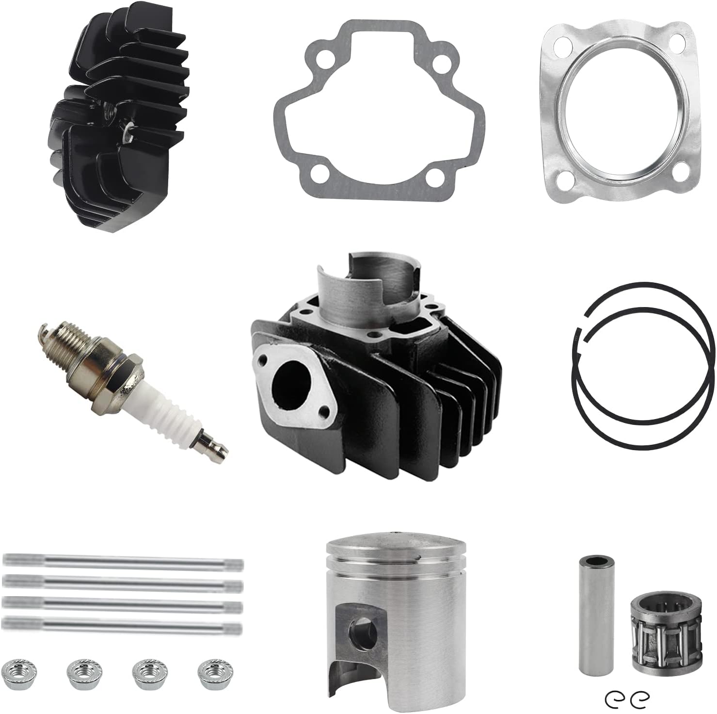 FLYPIG 60cc Big Bore Piston Gasket Kit Cylinder Head Piston Assembly for 1979-2017 Yamaha PW50 QT50 YF60S 4-Zinger YT60 Tri-Zinger 50cc 4J2-11311-01-00