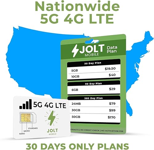 Miniatura 2 de Tarjeta SIM prepagada 5G 4G LTE solo de datos, sin contrato inalámbrico, EE.UU. Compatible con redes nacionales para seguridad, cámaras de juego de