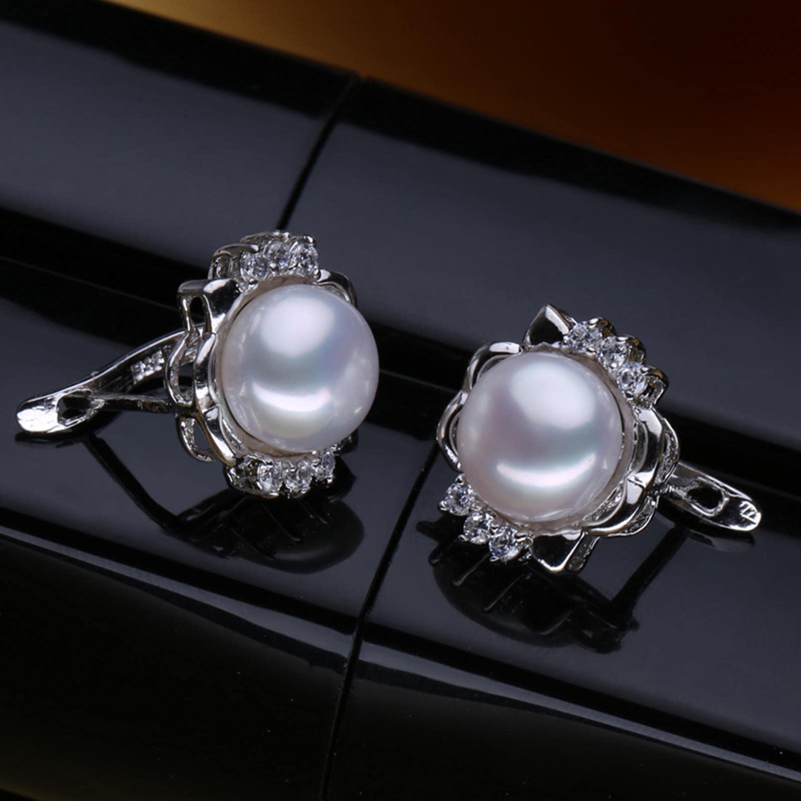 LOKILOKI Pendientes De Plata De Ley 925 con Piedras, Conjuntos De Joyas De Perlas Naturales para Mujer, Conjunto Bohemio, Pendientes, Anillos De Fiesta
