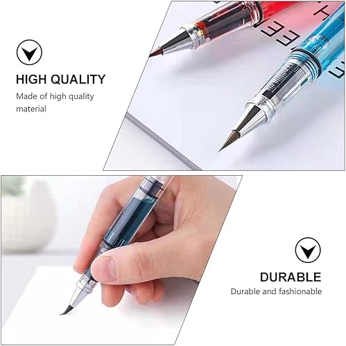 Miniatura 5 de EXCEART Pluma de pincel recargable 6 unids pluma estilográfica cepillo pistón llenado pluma estilográfica pluma agua cepillo plumas caligrafía