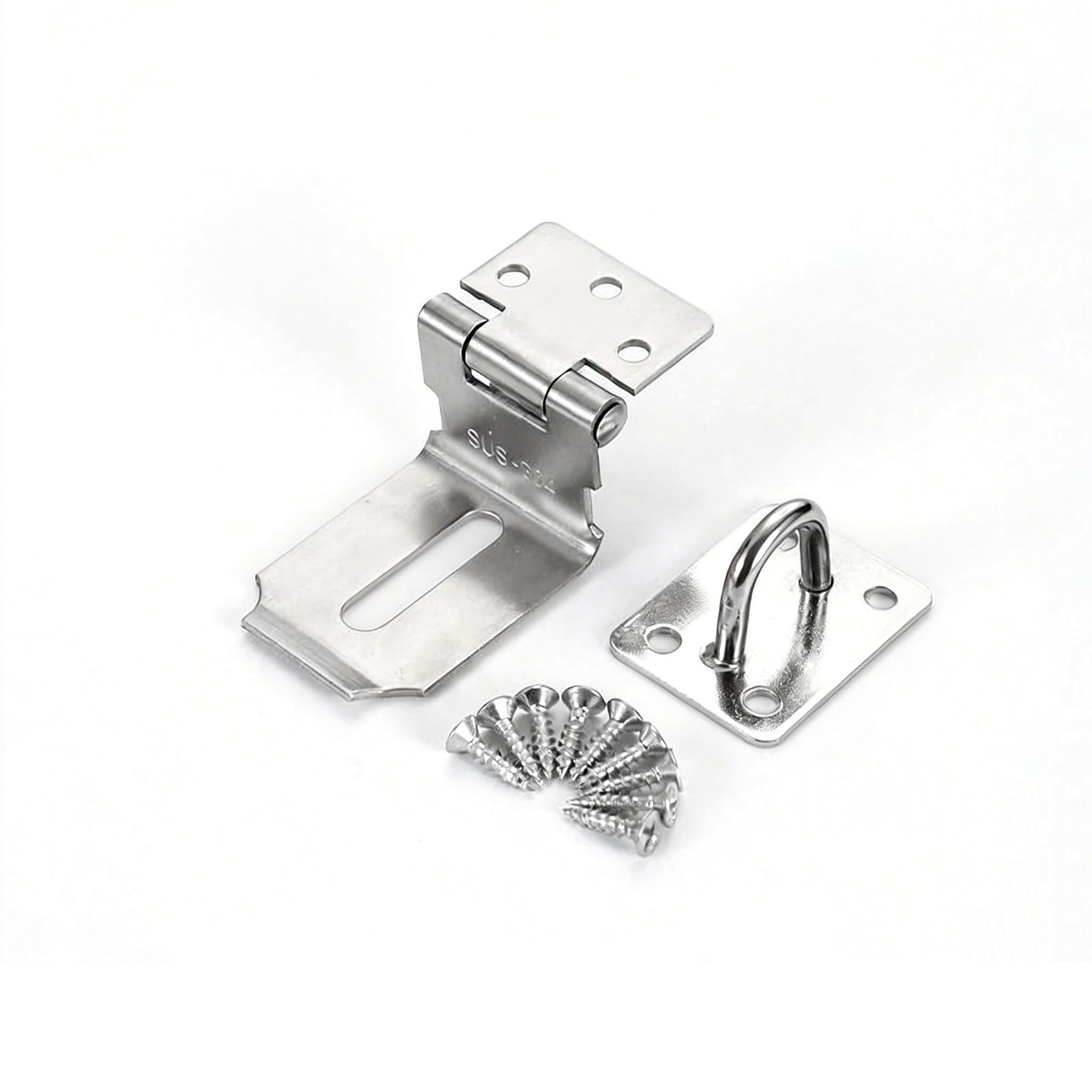 dingchi Heavy Padlock Hasp Duty,Door Hasp Latch 90 Degree, Stainless Steel Safety Angle Locking Latch for Push/Sliding/Barn Door