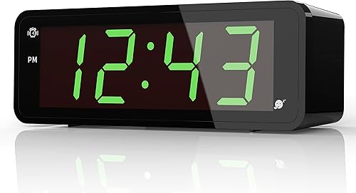 KWANWA Reloj despertador reloj digital pantalla LED de 18 pulgadas claramente visible día y noche 1224 horas reloj para dormitorio reloj despertador