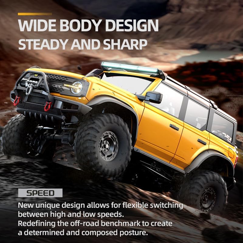 Image of RC Off-Road Truck, RC Car, Remote Control Car, Full Proportional RC Rock Crawler Car 4x4 1 /16 2.4GHz 4WD RC Truck, 15km /h Light Hobby Grade for Kids, Multicolor