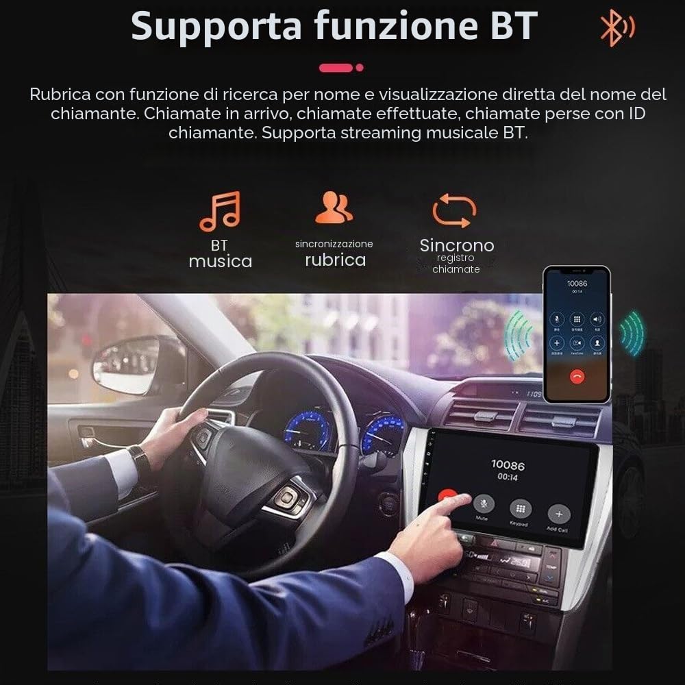 Autoradio 9" with Android 13 con 2G + 32G Navi di ricambio per Ford Fiesta MK6 2008-2016, supporta Android Auto Wireless Carplay, WiFi Bluetooth 4.0 GPS DSP USB