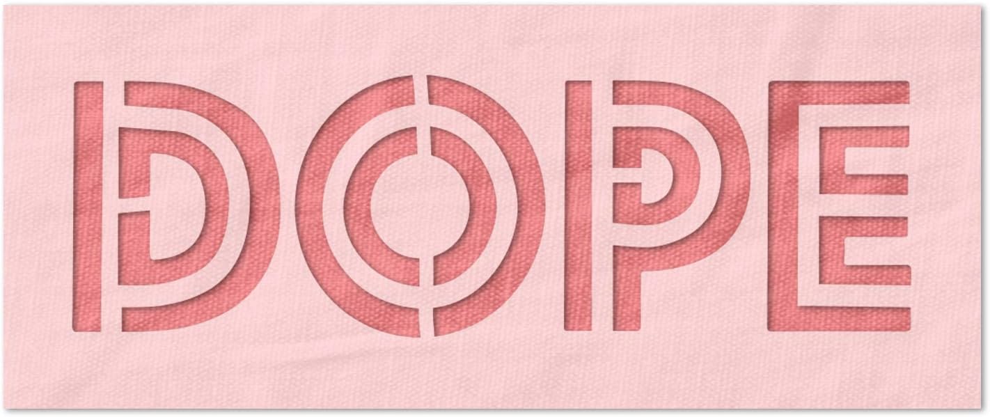 Stencil Stop Dope Text Stencil - Reusable for DIY Projects, Painting, Drawing, Crafts - 14 Mil Mylar Plastic (18 x 5.63 inches)