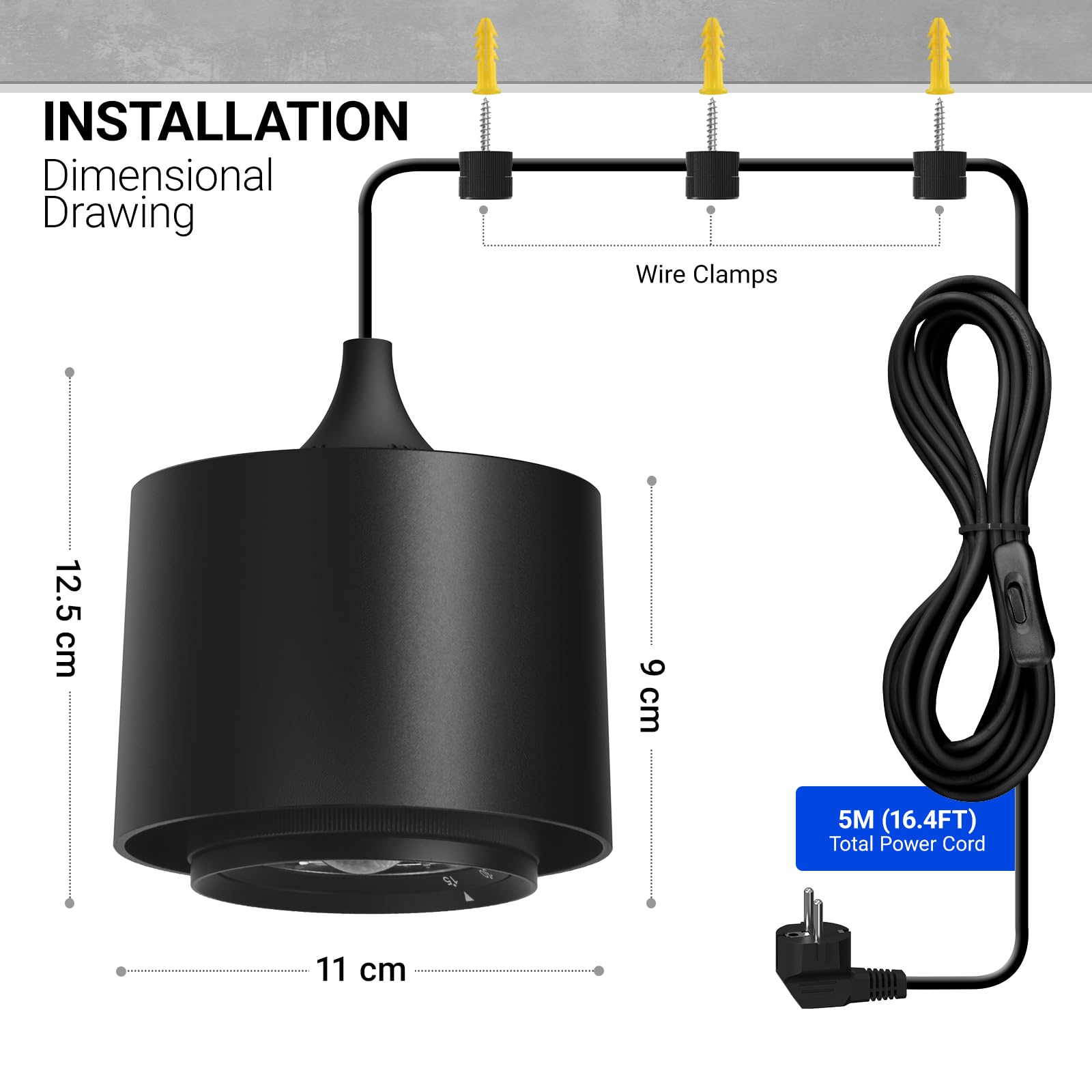 Barrina TR40 Hänge-Grow Lampe für Zimmerpflanzen, 40W, Vollspektrum 4000K | Verstellbarer Abstrahlwinkel (15°–60°), Hoher PPFD, Pflanzenlampe mit Timer, für den Indoor-Anbau Großer Pflanzen