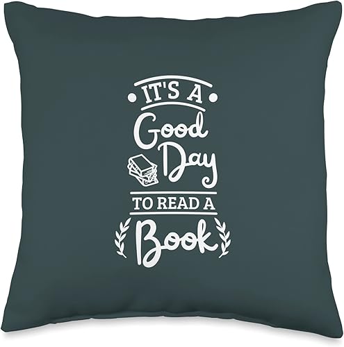 jovy fits Its A Good Day Reading Gift for Book Lover Throw Pillow 16x16 Multicolor