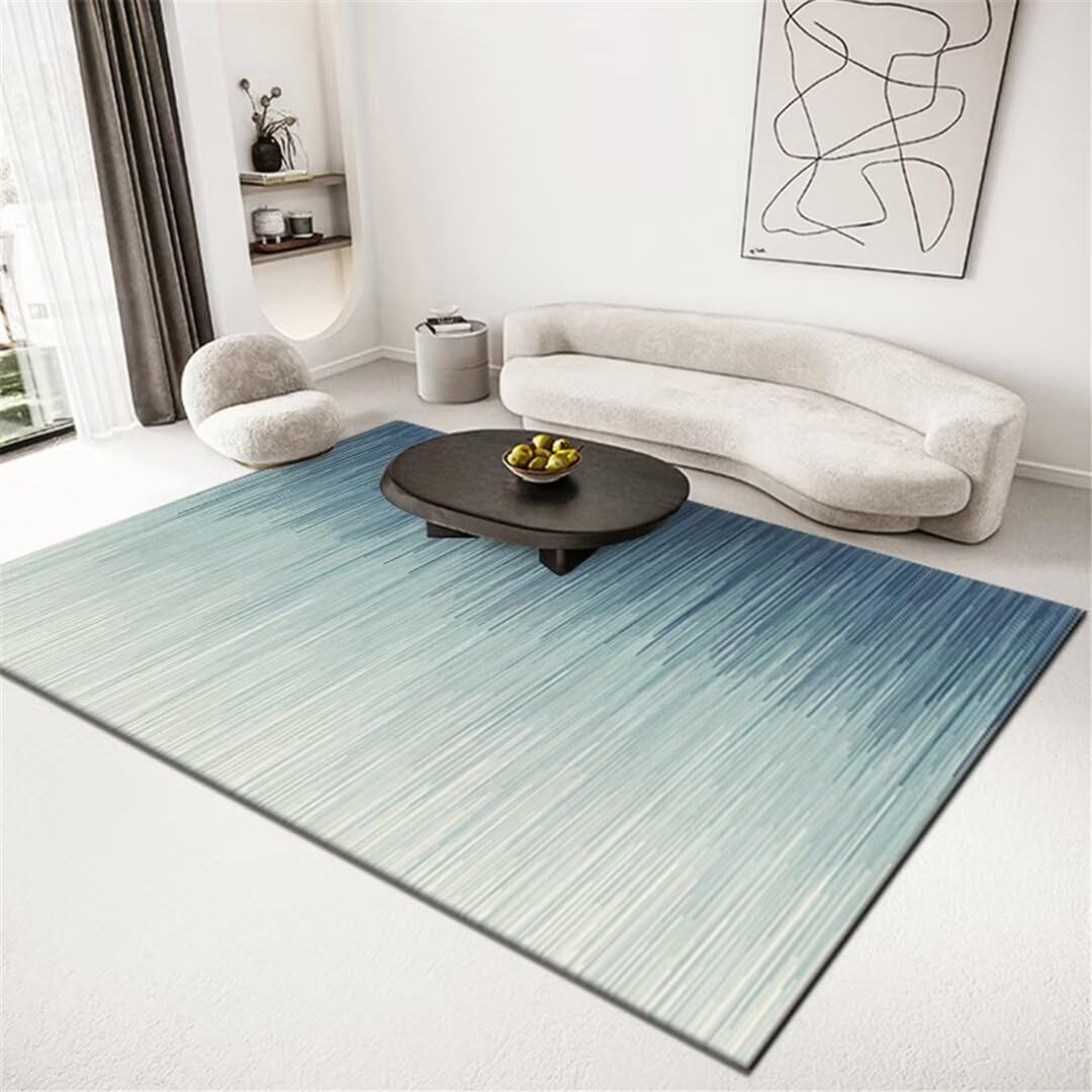 Alfombra lavable pasillo antideslizante de dormitorio adultos azul 100X160Cm