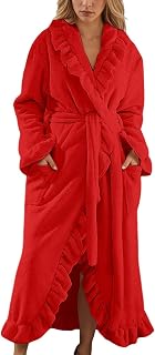 Plush Soft Robes for Women Fleece Cozy Warm Bathrobe Comfy Fuzzy Female Spa Robe Winter Fluffy Housecoat Sleepwear