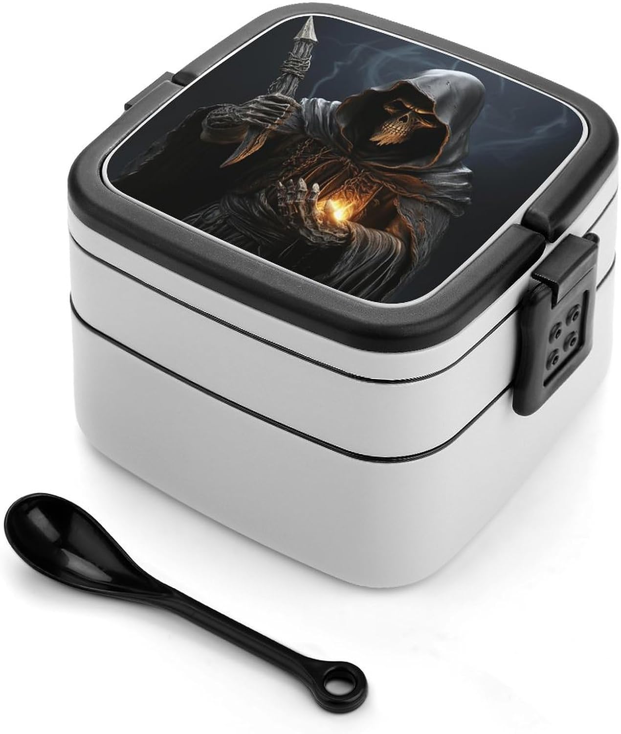 Adults Lunch Box Adult Bento Box Stackable Bento Box BPA-Free Grim-Reaper Lunch Box Food Container Ideal for Meal Prep, Work, And On The Go