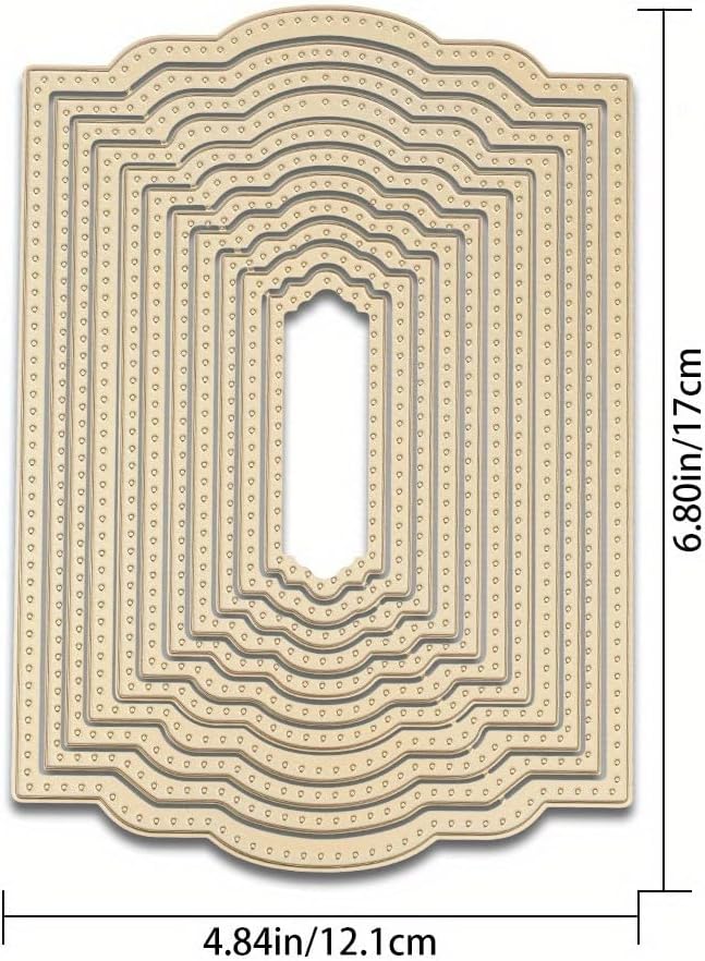 Lapoo Cutting Die for Scrapbooking, 3D Backgrounds Frame New Cutting Dies DIY Album Card Making Decor Paper Craft Metal Die Cuts Party Decorations (Multiple Symmetric Label Boxes 6.7 x 4.8 in) image 3