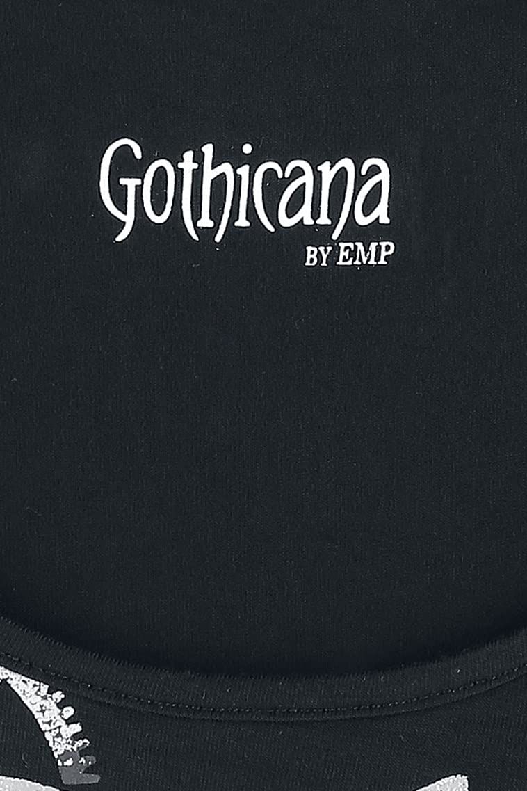 Gothicana by EMP Bat Country Donna Maglia a Maniche Lunghe Nero