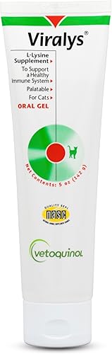 Vetoquinol Viralys Gel L-Lisina Suplemento para gatos 5 onzas gatos y gatitos de todas las edades salud inmunológica estornudos nariz resurrida