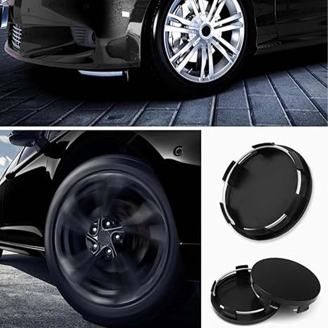 4 X Caches Moyeux, Enjoliveurs, Capuchons Centres De Roues, Bleu, Volkswagen, 56 Mm - Équipement Auto