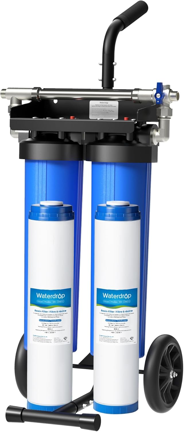 Waterdrop Spotless Car Wash System with Bypass Valve, Deionized Water System, Spot Free, Works for All Vehicles, RV, Motorcycles, Windows, Boats, Planes and More, 20 Inches