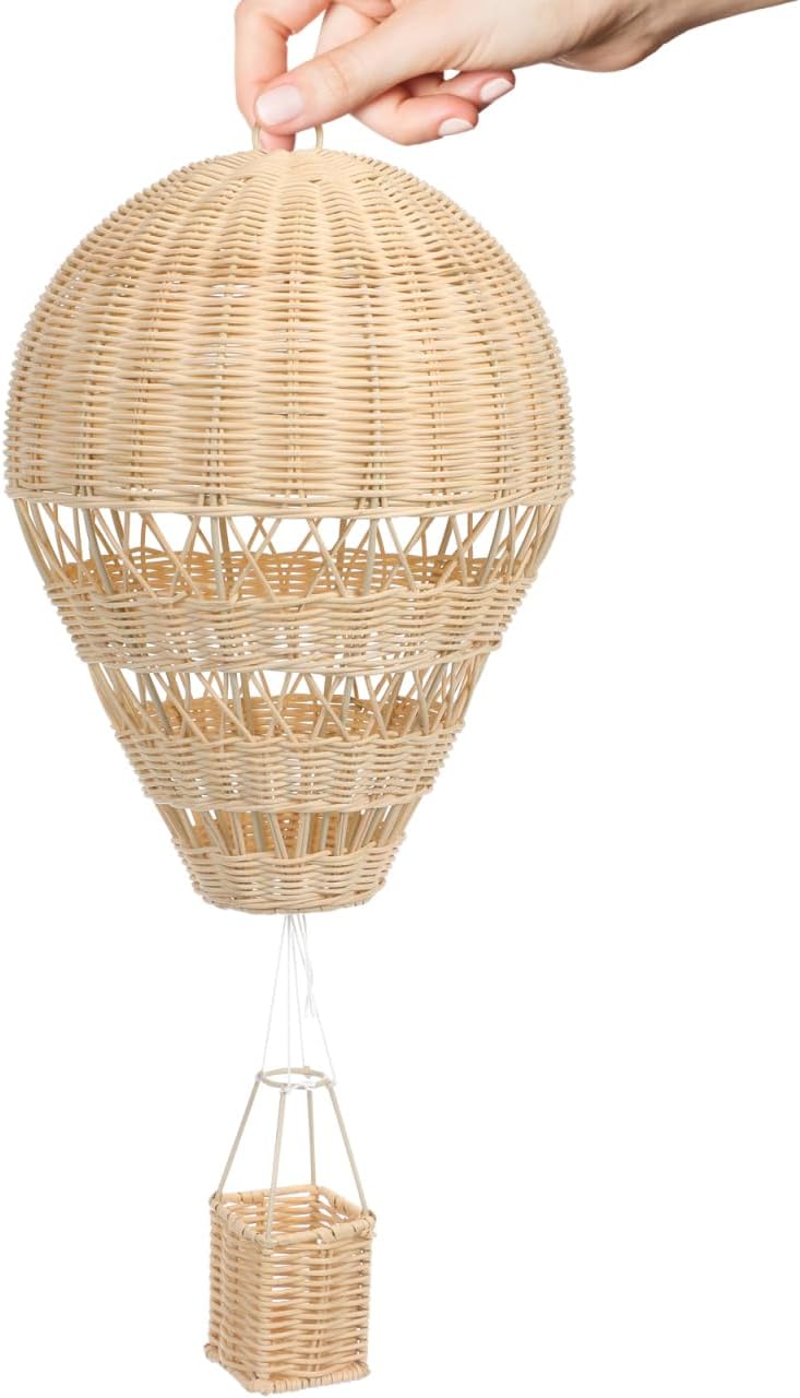 Rattan Woven Hot Air Balloon - Wall Decor for Kids Room Aesthetic and Elegant - Woven Hot Air Balloon Hanging Ornament Nursery Room Decoration