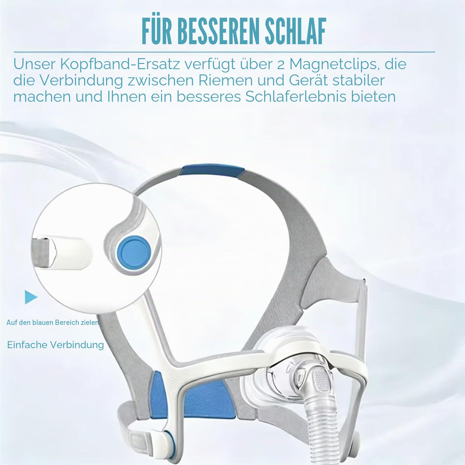 Komplettes Atemgerät Nasenmasken Set mit verstellbarem Kopfband und weichen Silikonschnittstellen für komfortablen Schlaf, Beatmungsgerät Nasal