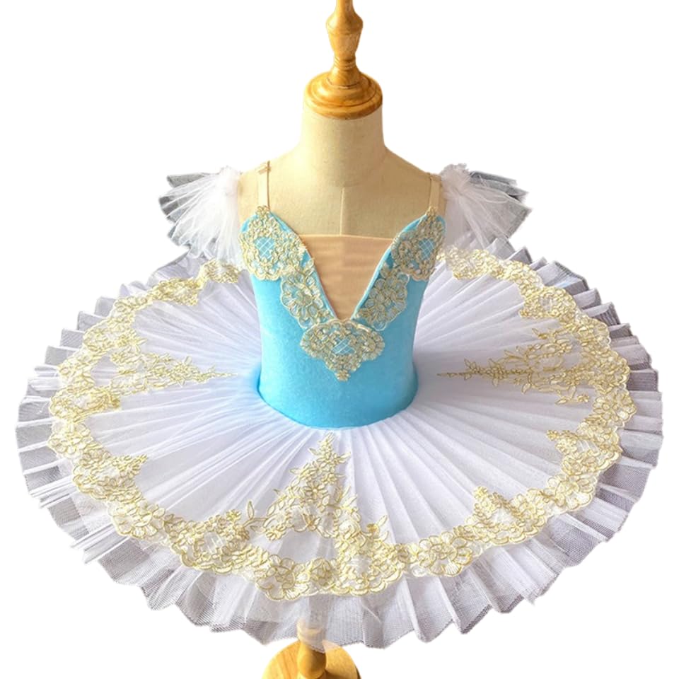 Gonna da Balletto per Bambine, Abito da Spettacolo di Danza per Bambine, Gonna Soffice, tutù, Piatto, Pancake, Lago dei Cigni, Ballerina, Costume da Competizione di Danza da Palcoscenico, Elegante Li