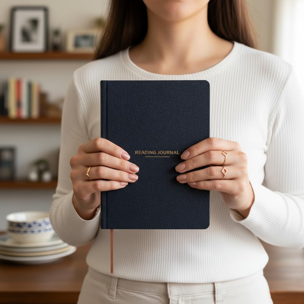 Fark Tanıtım Okuma Günlüğü – A5 Sert Kapa­klı “Reading Journal, 100 Kitap İncelemesi, Günlük Okuma Takibi (Siyah)
