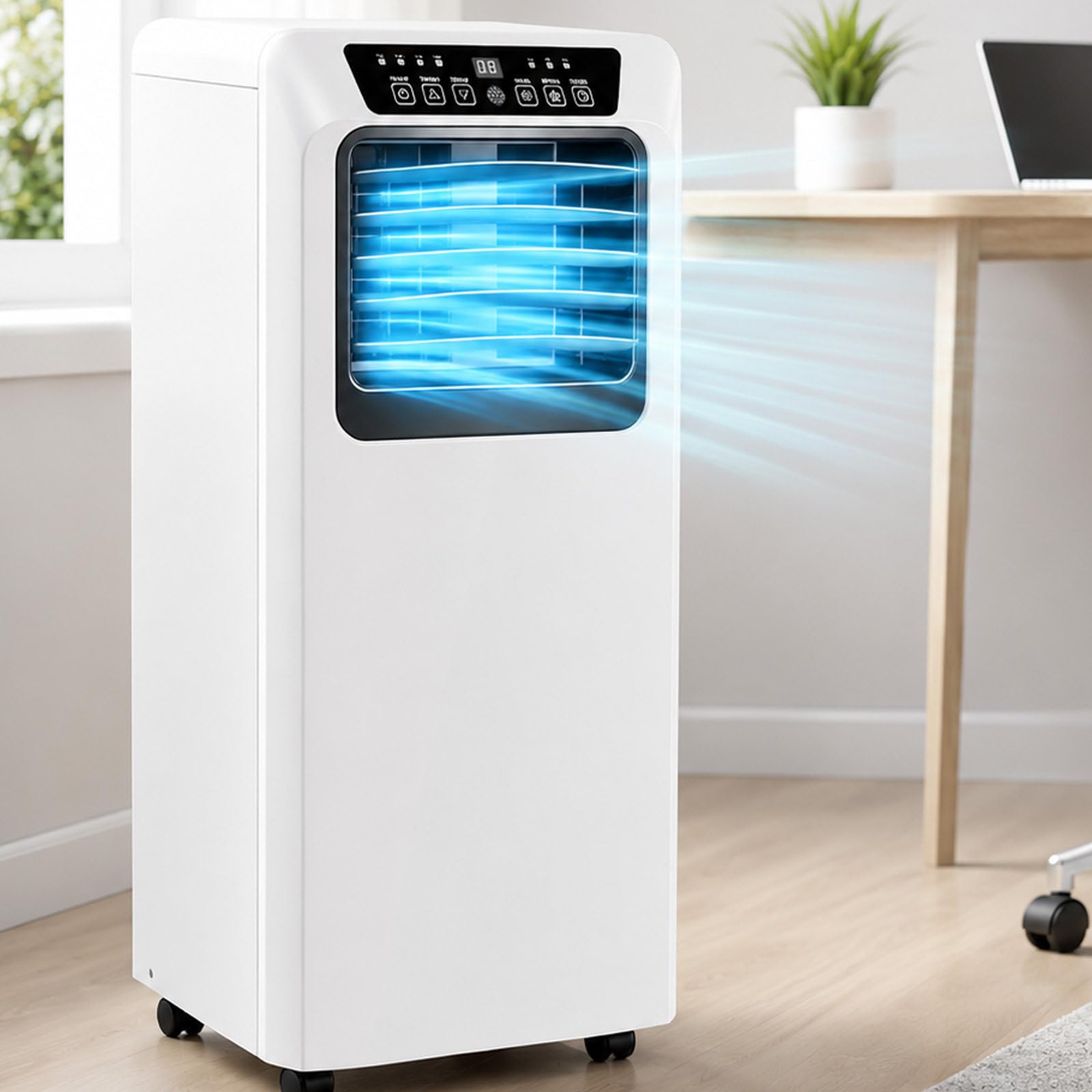 7000 BTU Portable Air Conditioner with LED Display and Castors 9000BTU