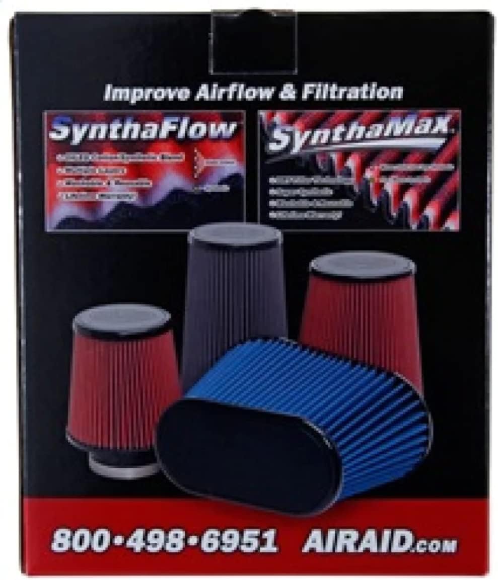 Airaid 701-495 Universal Clamp-On Air Filter: Round Tapered; 6 in (152 mm) Flange ID; 7 in (178 mm) Height; 7 in (178 mm) Base; 4.375 in (111 mm) Top
