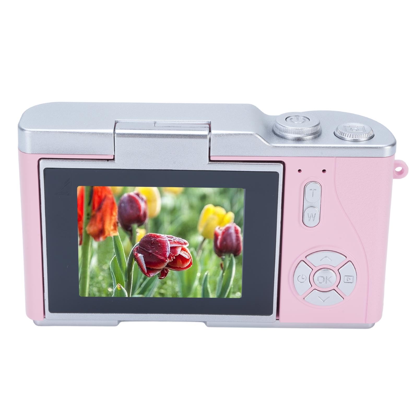 Fotocamera Fotografica Digitale 1080p 48mp da 2,4 Pollici HD Display 8x Videocamera Zoom Elettronica per Fotografia Esterna (Roseo)