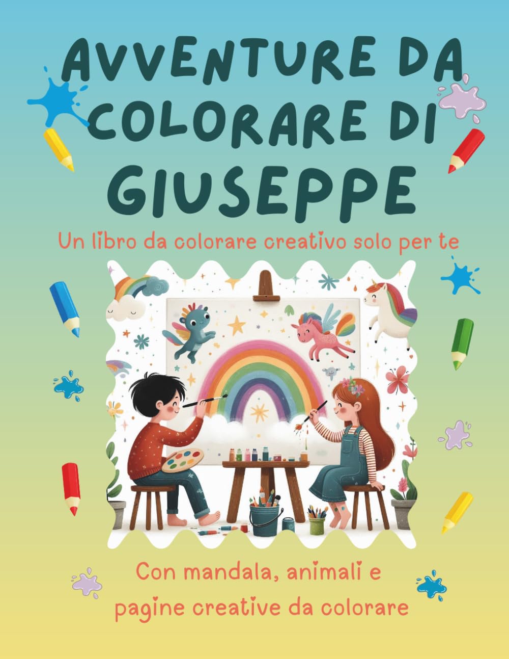 Avventure da colorare di Giuseppe – libro da colorare personalizzato: Libro per bambini con animali, natura, mandala e pagine interattive | 32 pagine ... (Avventure da colorare personalizzate)
