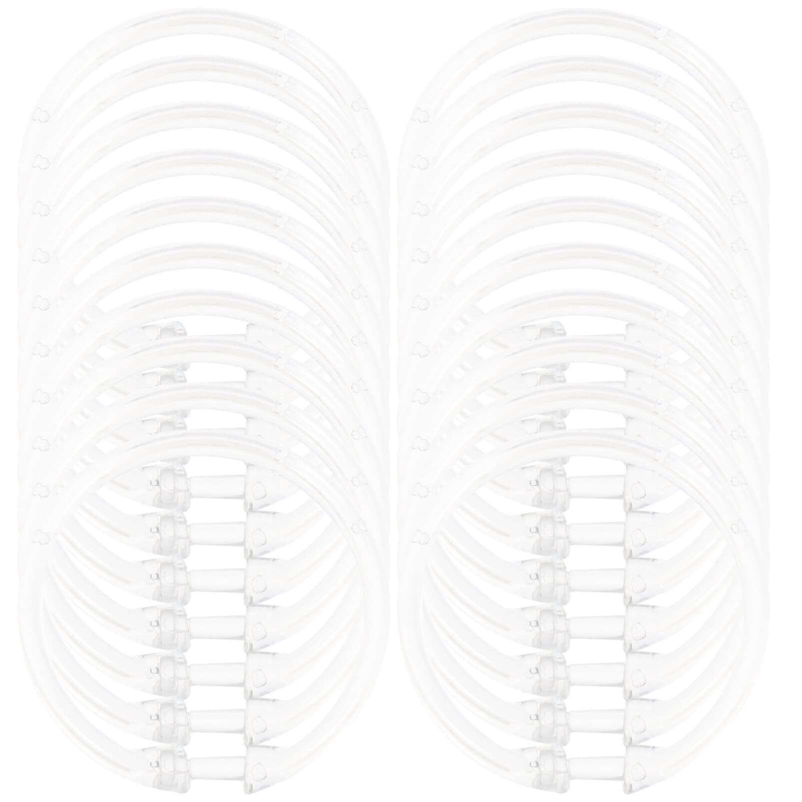 24 ganchos transparentes para cortina de ducha, anillos de hebilla circulares decorativos para barras de cortina de esquina y rieles, accesorios de ducha resistentes al óxido y fáciles de instalar