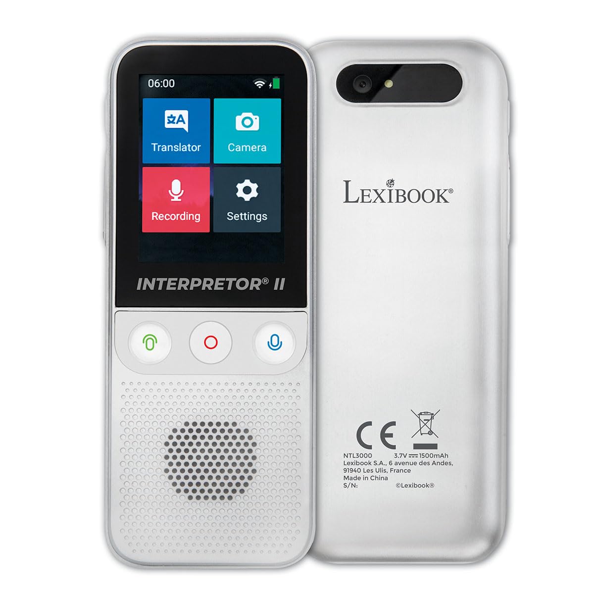LEXIBOOK, Interpretor 2 Traductor de Voz, NTL3000 | 137 idiomas, traducción por foto, Wi-Fi, soporte offline