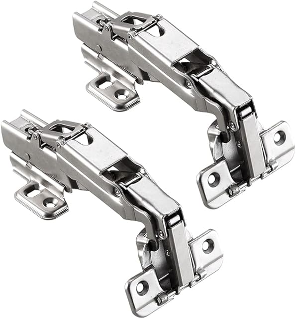 SHUHANG 165 Degree Cabinet Hinges Soft Close Full Overlay, Hydraulic Adjustable Mounting Concealed Dampers Concealed Hinges for Wardrobe/Cupboard Door Hinges, 1 Pair
