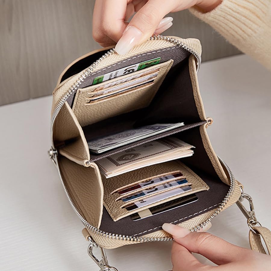 TeeYee Wallet Cell Phone Purse Crossbody Bag with Credit Card Slots Purse PU leather Zipper Adjustable Strap - Image 7