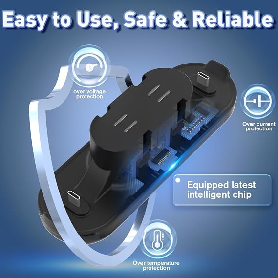 Switch Controller Charger for Nintendo Joy con Charge, Joy-con Charging Dock, 6 in 1 Switch1 Controller Charge Dock Station Compatible Nintendo Switch/Pro Controller/PS5 with Charger Cable & Indicator