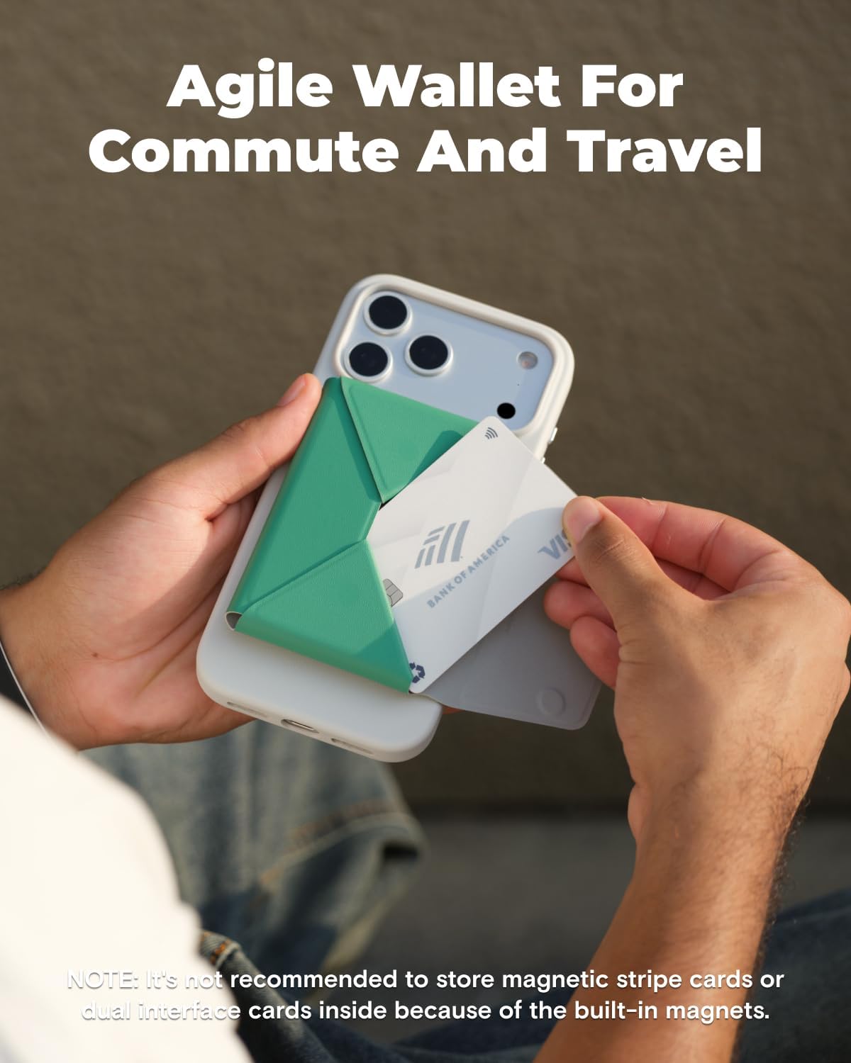 MOFT Magsafe Wallet, 8-Card Holder, Magnetic Phone Stand with Pull to Access Design, RFID Blocking, Angle Adjustment & MOVAS Minimalist Snap Field Wallet for Men Travel Essentials, Oz Green - Image 2