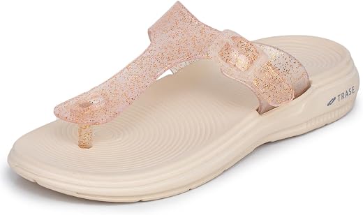 TRASE Flat Slippers for Woman | Comfortable & Lightweight Adjustable Thong Strap Flip Flops | Durable Cushioned Footwear f...