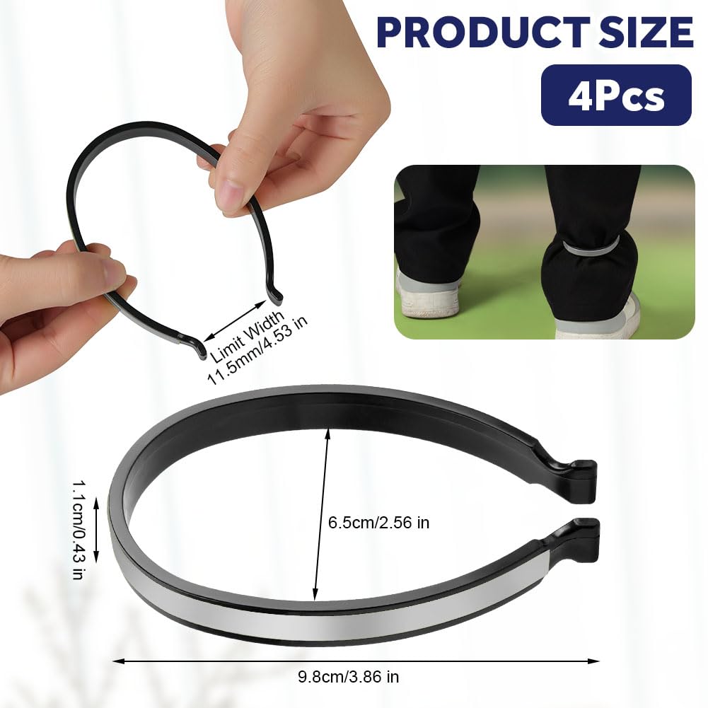 Flintronic 4 Pezzi Clip per Pantaloni da Bicicletta Riflettenti, Fasce di Sicurezza per Caviglie