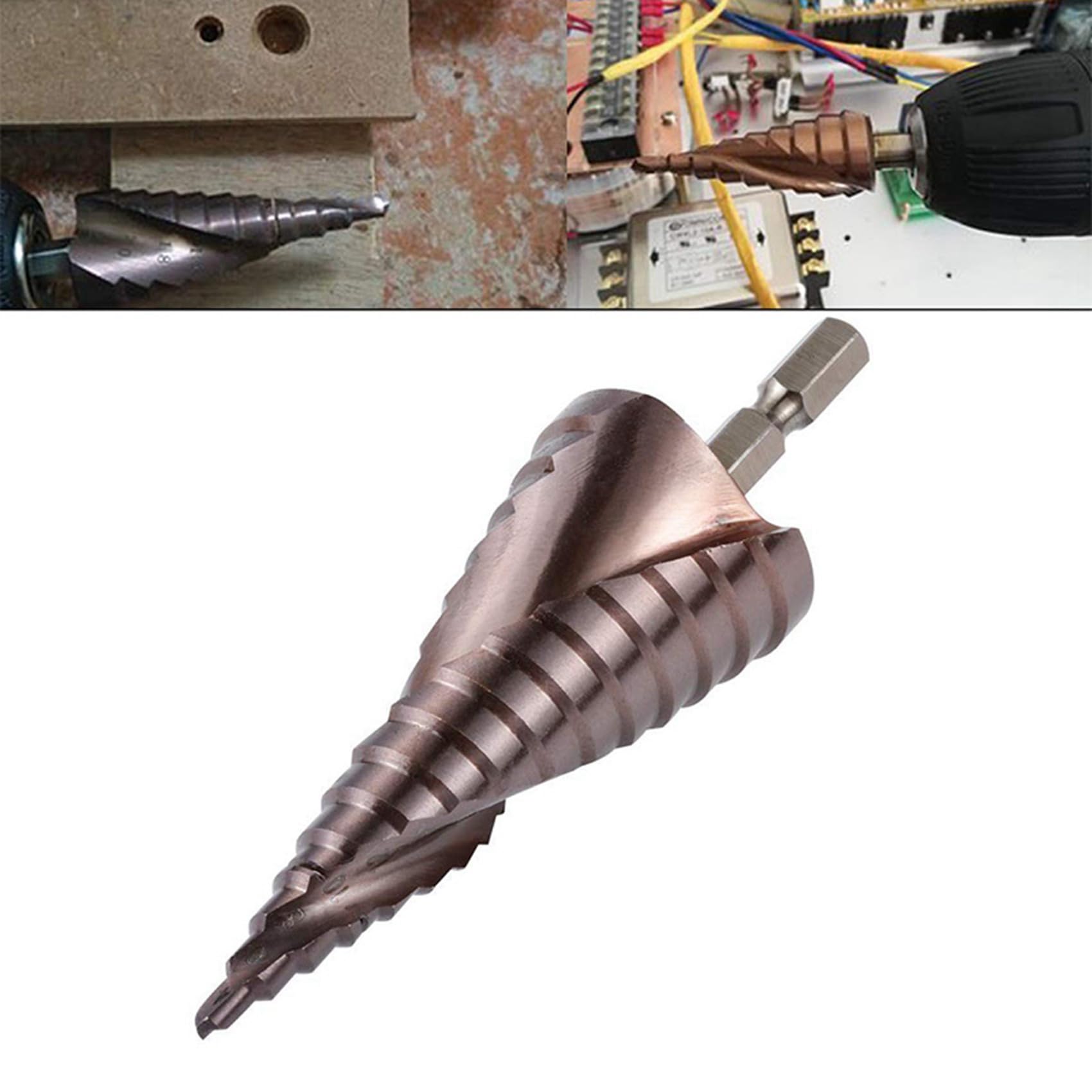 5X Brocas M35 HSS Co Step Brocas de Cono de Cobalto Brocas 4-32mm Madera Acero Inoxidable Metal Agujero Conjunto de Herramientas Hex