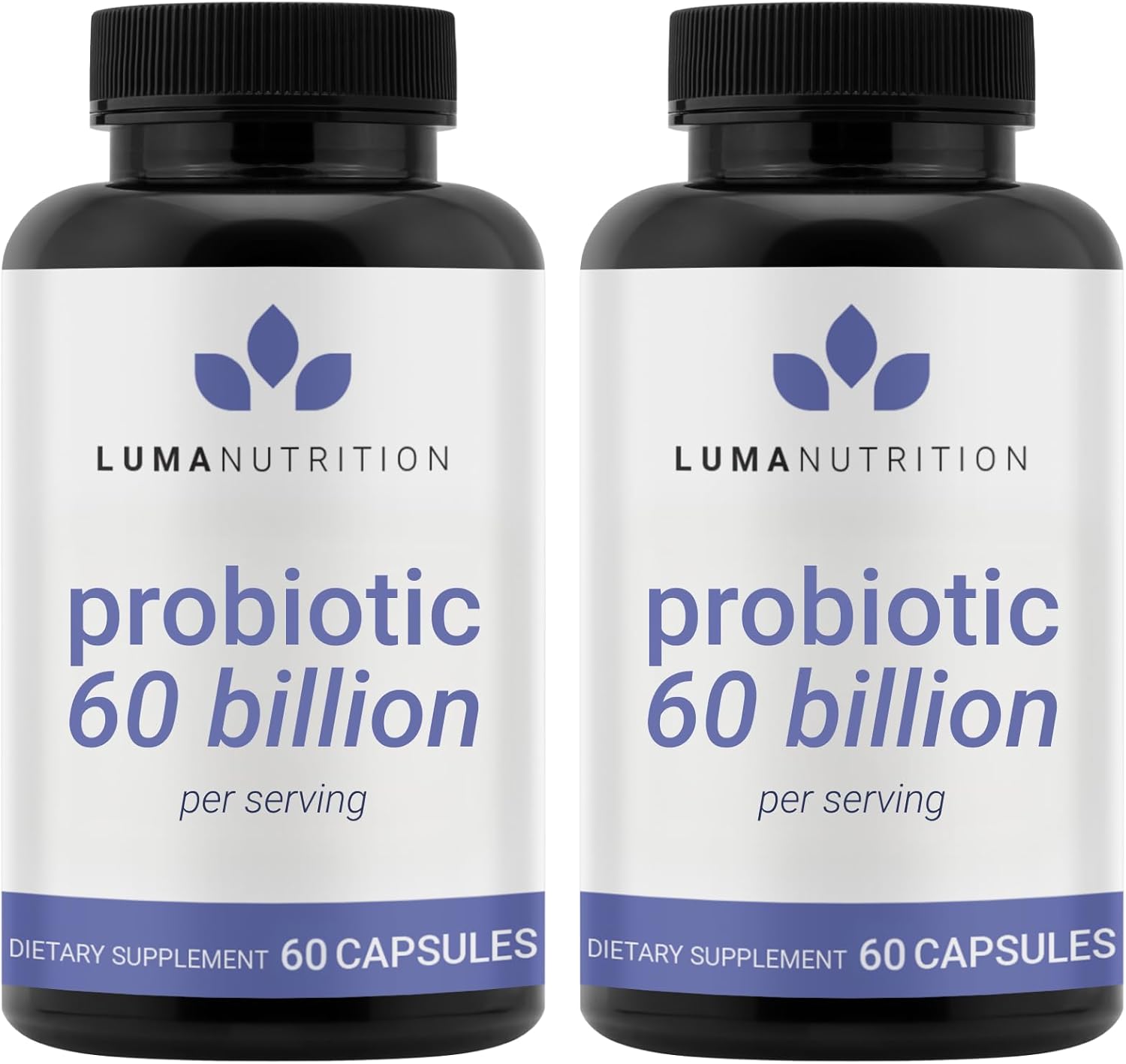 Luma Nutrition Probiotics 60 Billion CFU with Prebiotics - Probiotics for Women and Men - Formulated for Digestive Enzyme Health - Vegan & Gluten-Free - 60 Capsules (Pack of 2)