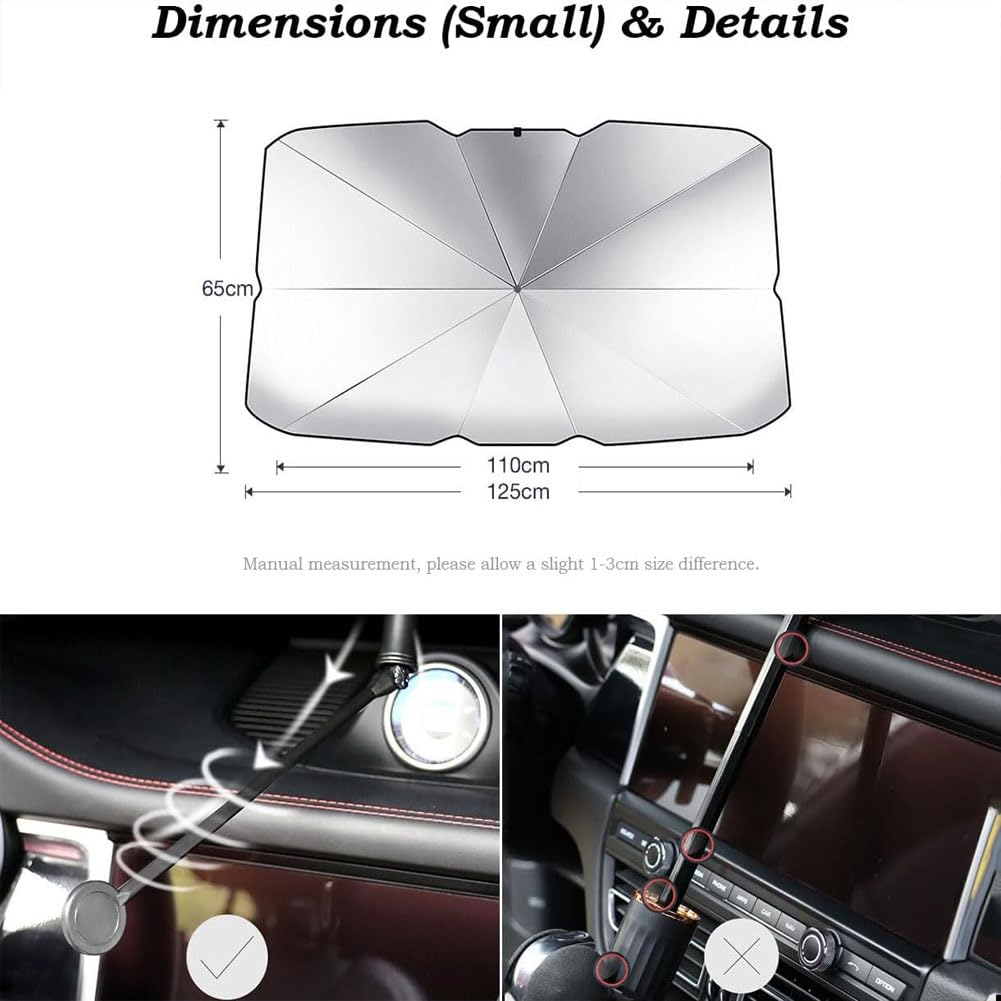 Per Ja-guar E‑PACE SUV Parasole Auto Ombrello Pieghevole per Parabrezza Anteriore Interno Visiera Protezione raggi UV Accessori,A/Small