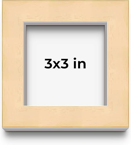 Poster Palooza Marco de madera natural de 3 x 3 pulgadas, ancho de moldeo de 0.75 pulgadas, con plexiglás acrílico UV, respaldo de tablero de espuma