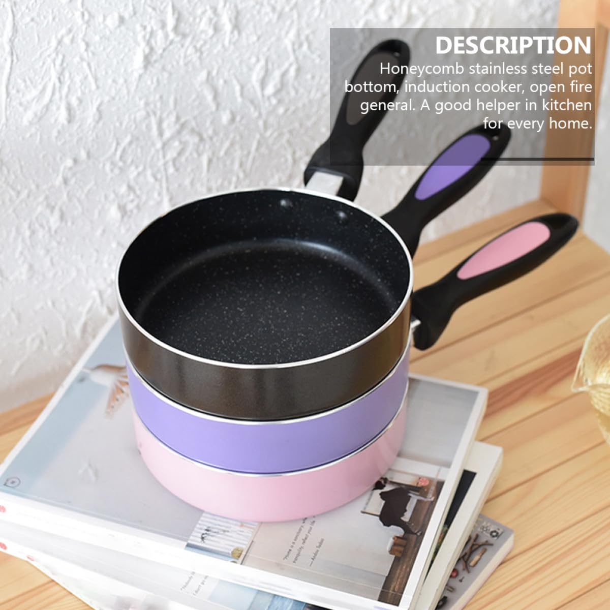 Antihaft Kleiner Pfanne 16cm aus Marmor mit Bakelitgriff Induktions und Gasherd Universalpfanne für Eier und Pfannkuchen Hitzebeständig und Leicht zu Reinigen