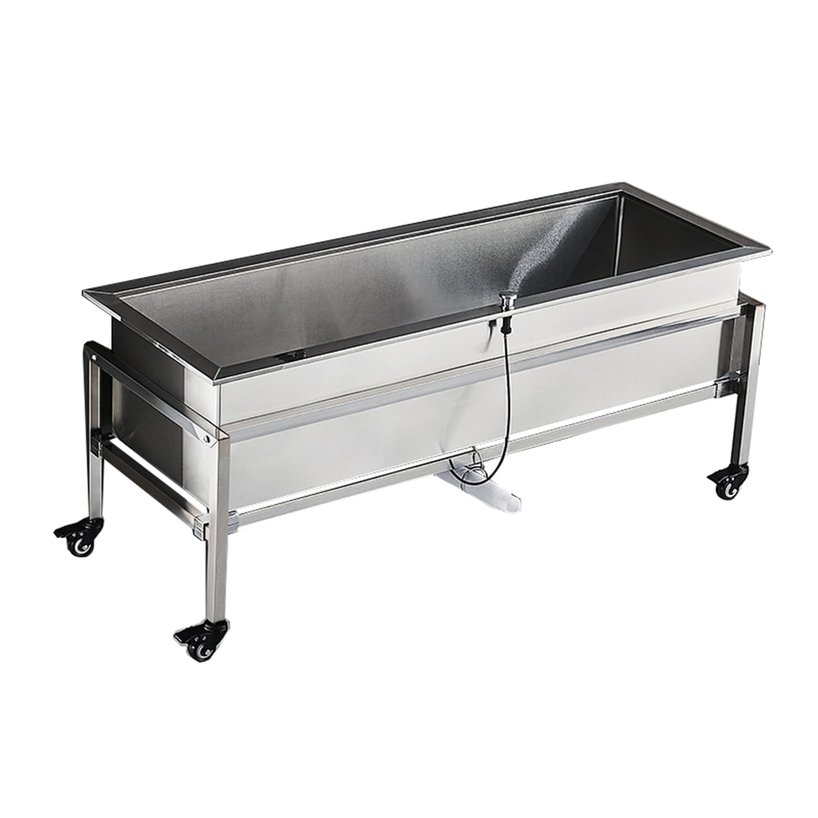 TAXXII Mobile Sink, Stainless Steel Utility Mop Sink with Wheels,Mop Bucket, for Laundry Room, Basement, Or Garage Workshop(128cm/50.3in)