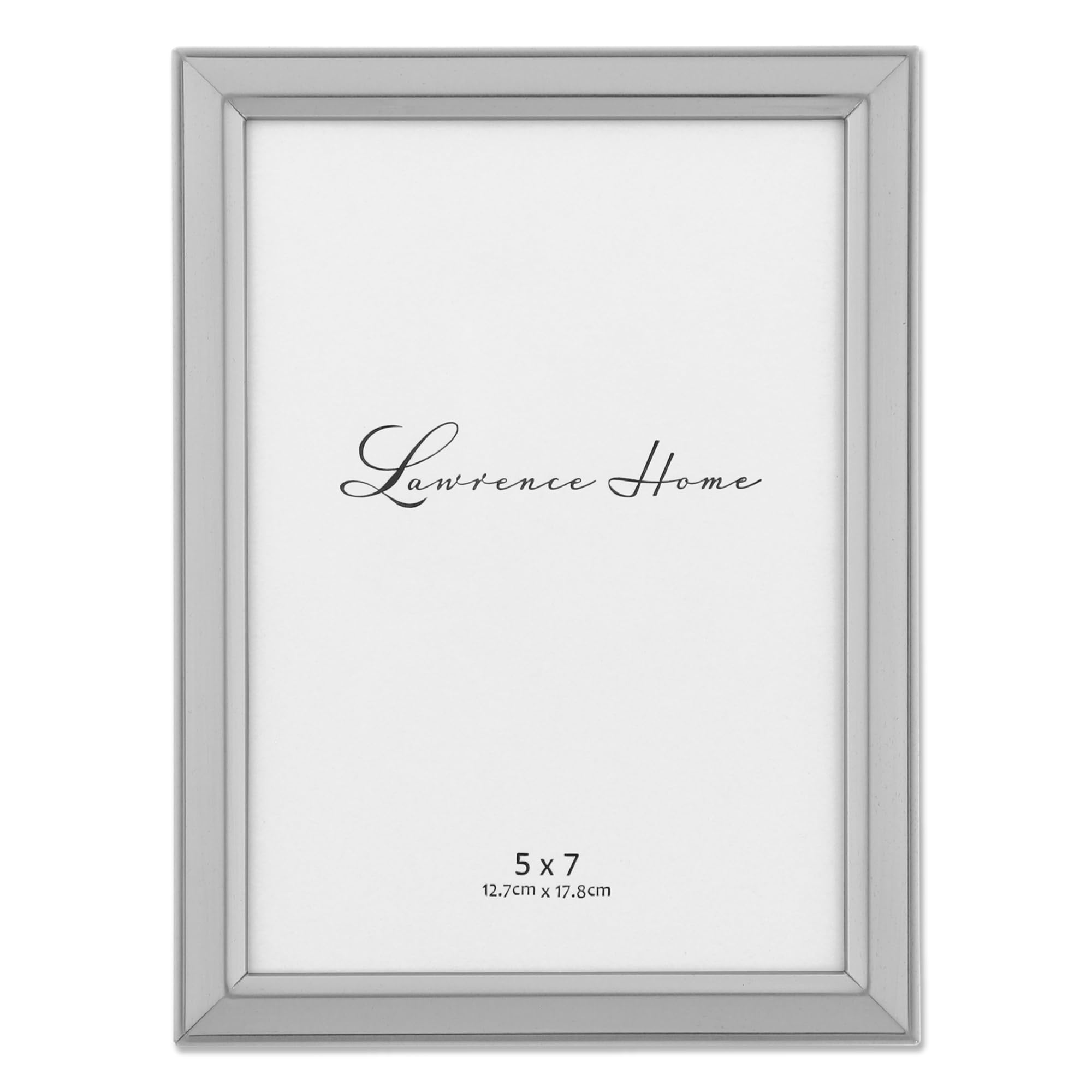 Lawrence 750157 5-Inch x 7-Inch Metal Silver Picture Frame