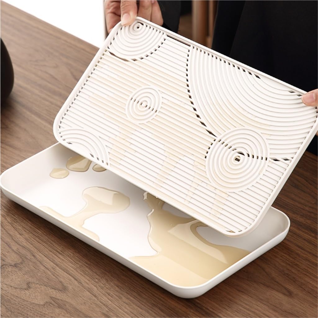 Bandeja de té Simple Bandeja de Juego de té Bandeja de té Moderna China Almacenamiento de Agua Juego de té de Kung fu Bandeja de Burbujas secas Bandeja de Drenaje de Oficina Bandeja Caja (A)