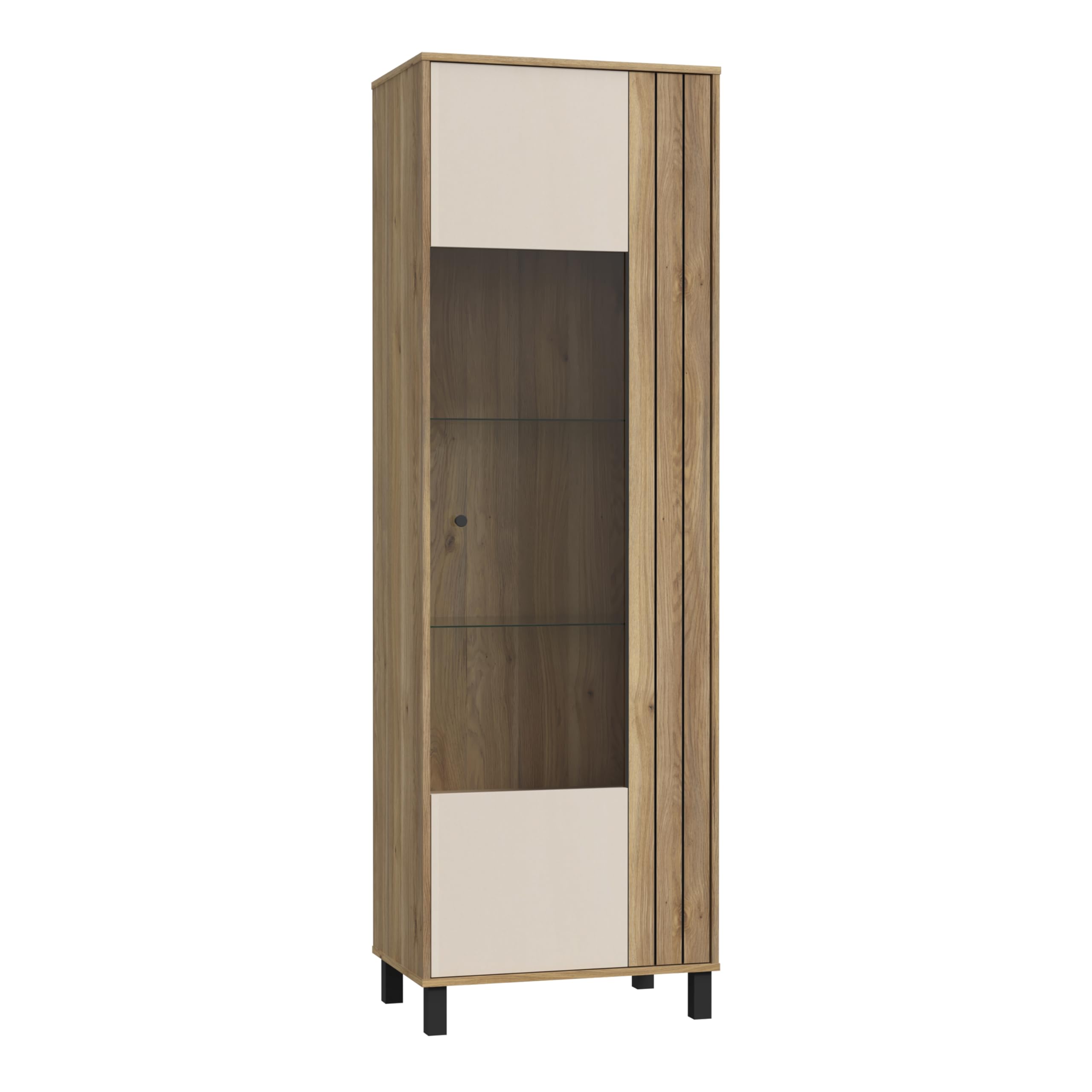 Furniture To Go | Grafton Glass Door Display Cabinet in Cream and Oak