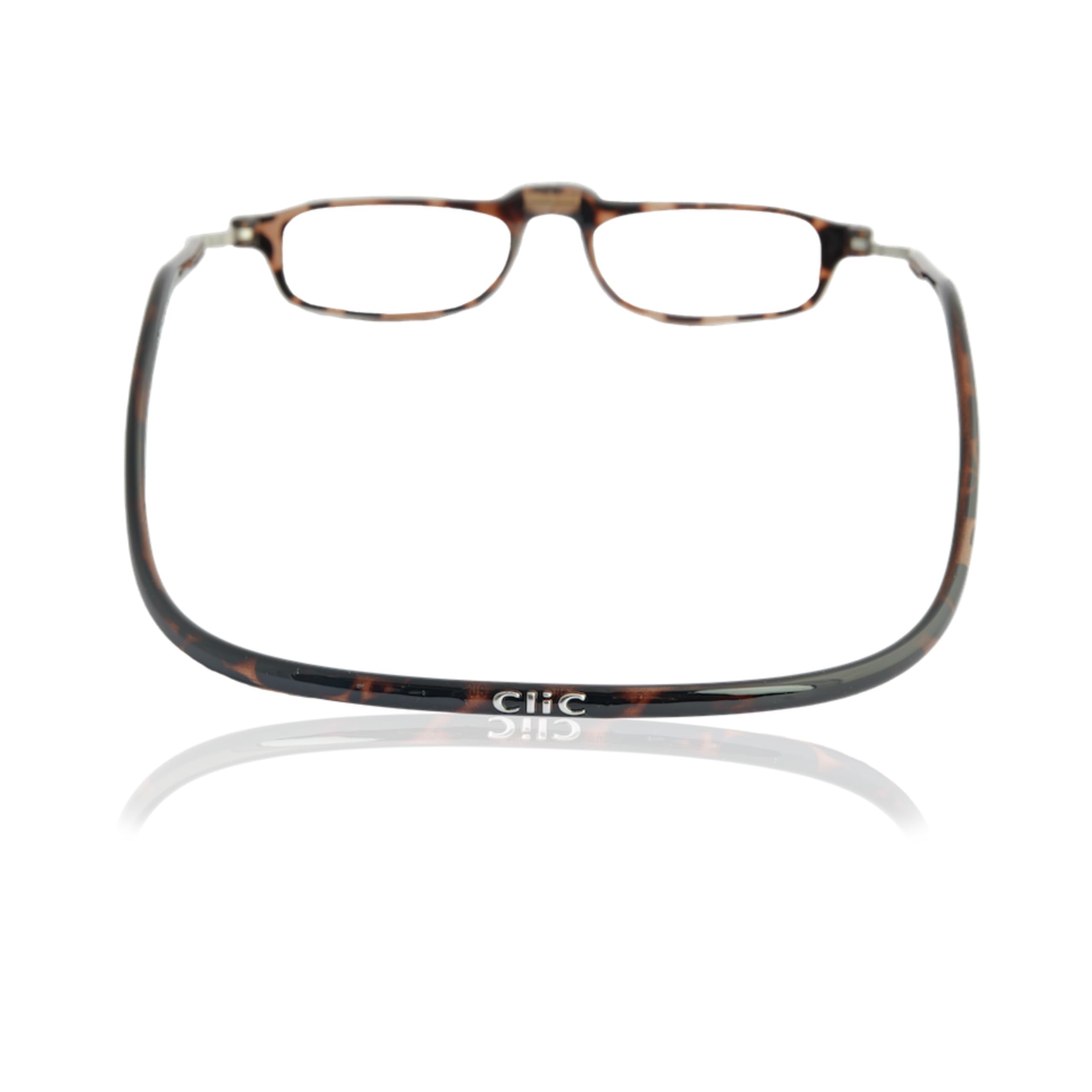 CliC Eyewear Base - Farbe: Tortoise - - Stärke: +2.0 - Klassische Lesebrille - Rechteckige Form - Lesebrille für Herren/Damen - Made in Italy