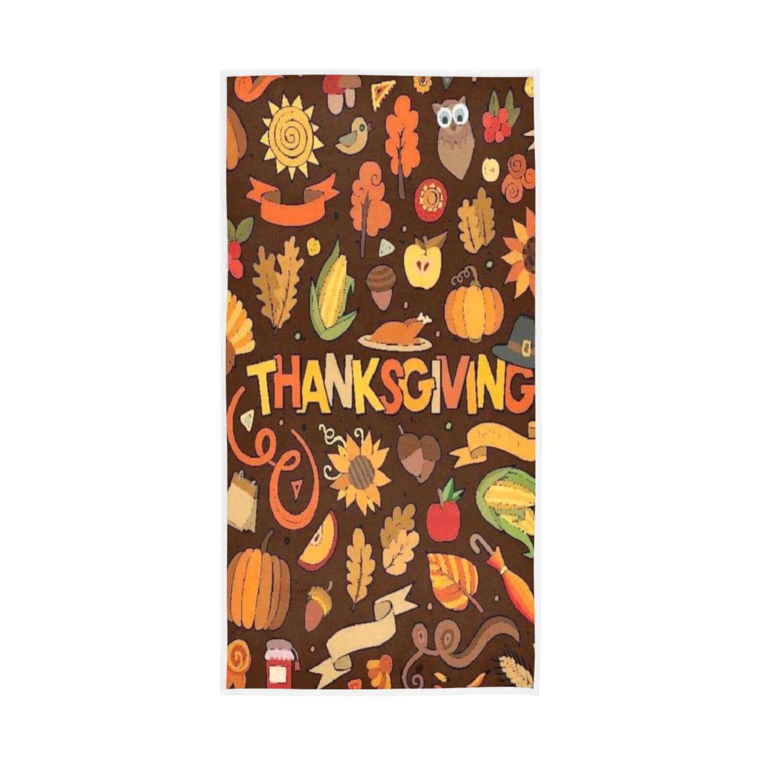 HUYGD Colorful Hand Drawn Doodle Bath Hand Towels, 15 x 30 Inches Soft Hand Towel Spa Towel Farmhouse Towels