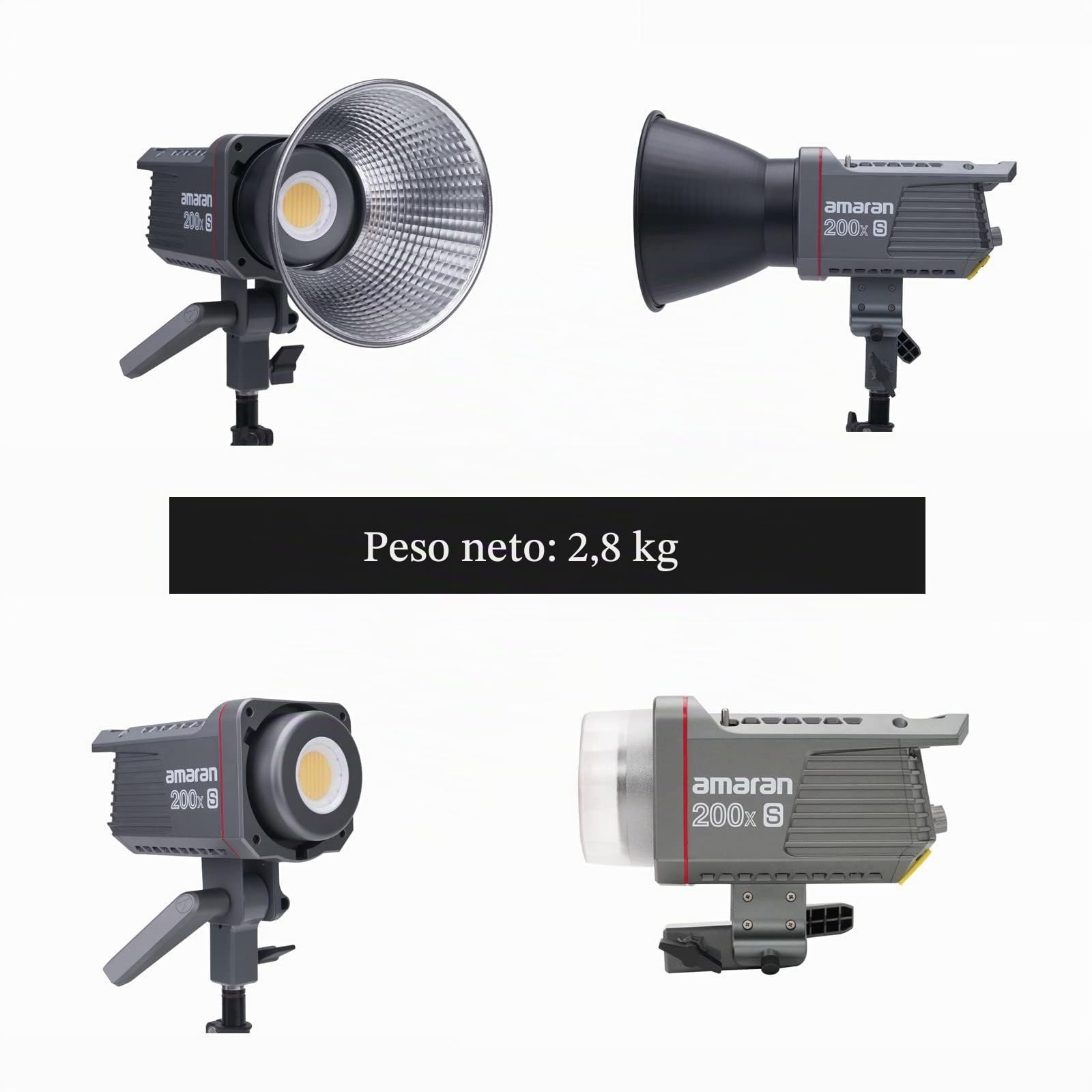 Aputure Amaran 200X S Luz de Video LED 200W Bicolor 2700K-6500K Montaje Bowens Luz Continua Control De Aplicación Bluetooth Ventilador Silencioso (Amaran 200XS)
