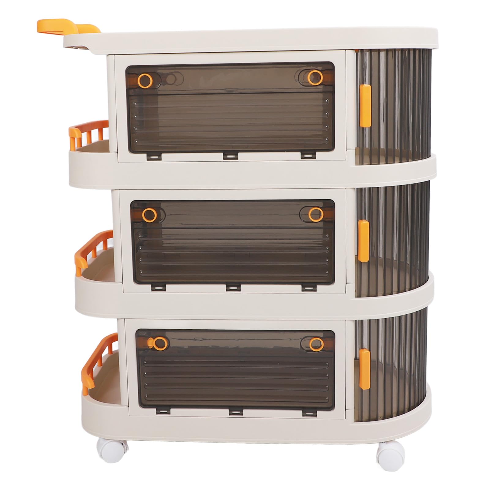 Rengue Carrito Utilitario con Ruedas, Organizador con Asa, Material PP, Panel Transparente con Ruedas, para Carrito Utilitario con para Cocina y Baño, Almacenamiento de Varios Niveles para el Hogar
