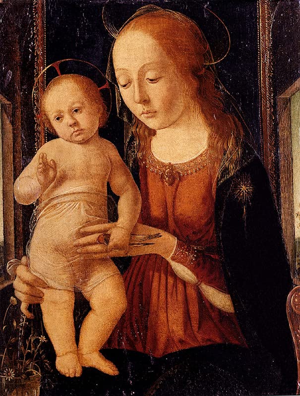 Tableau Dame et enfant Biagio D'Antonio habiller un mur vide chambre